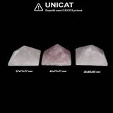 Piramida Cuart Roz Mineral Natural - 38x42 x 77-80 mm - Unicat